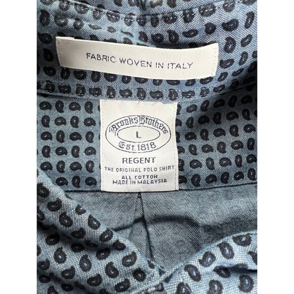 Brooks Brothers Regent Mens Button Down, size Large Fabric Woven In Italy - Picture 3 of 7